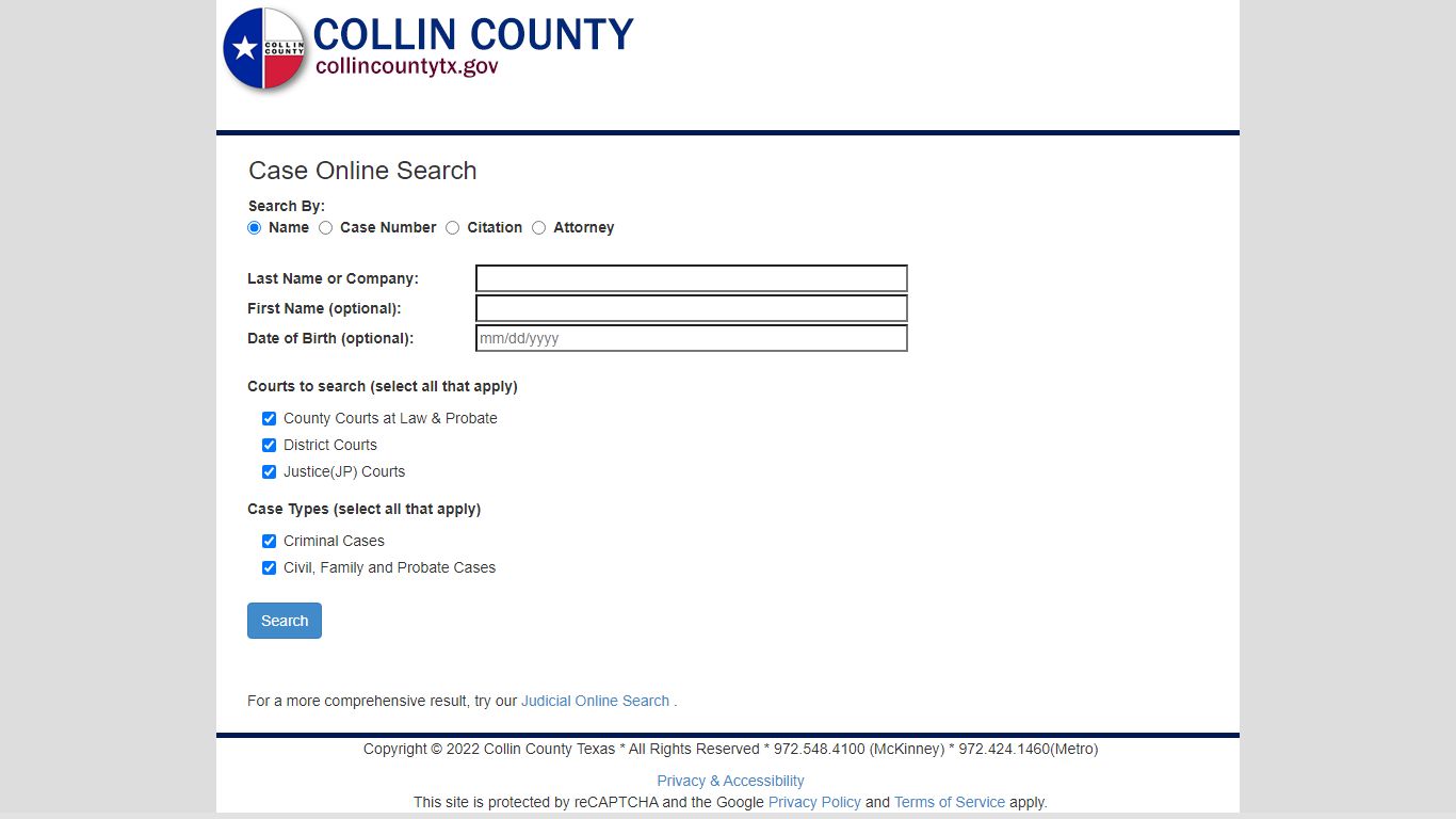 Judicial Online Search - Collin County
